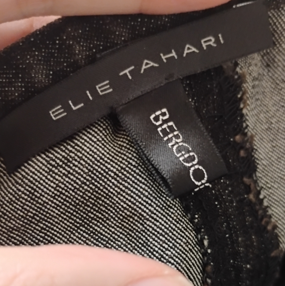 Elie Tahari Stitch Detailing Denim Skirt Sz 8 - Picture 3 of 5